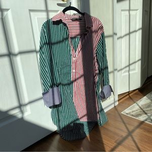 Zara holiday color striped button shirt